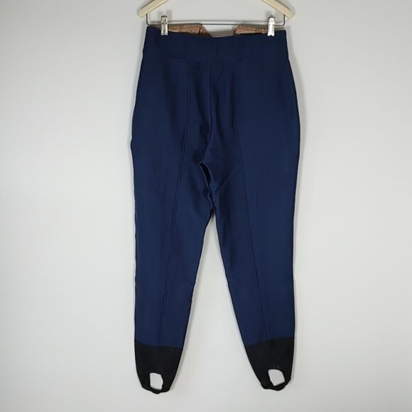 Vintage Descente Ski/Snow Pants High Waist Stirrups Navy Blue/Black Size 12 - Picture 3 of 11